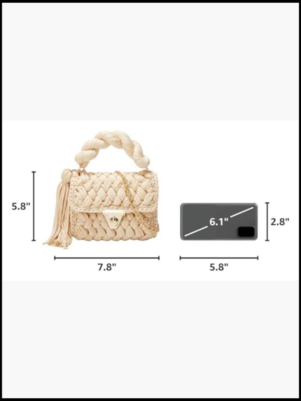 Chunky Yarn Tote Crochet Purse Crossbody Bag Handwoven Evening Flap Shoulder - Picture 3 of 7